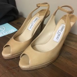 Jimmy Choo size 36 Peep-toe beige heels